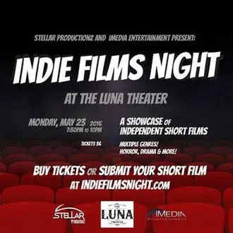 Indie Films Night At The Luna Theatre logo