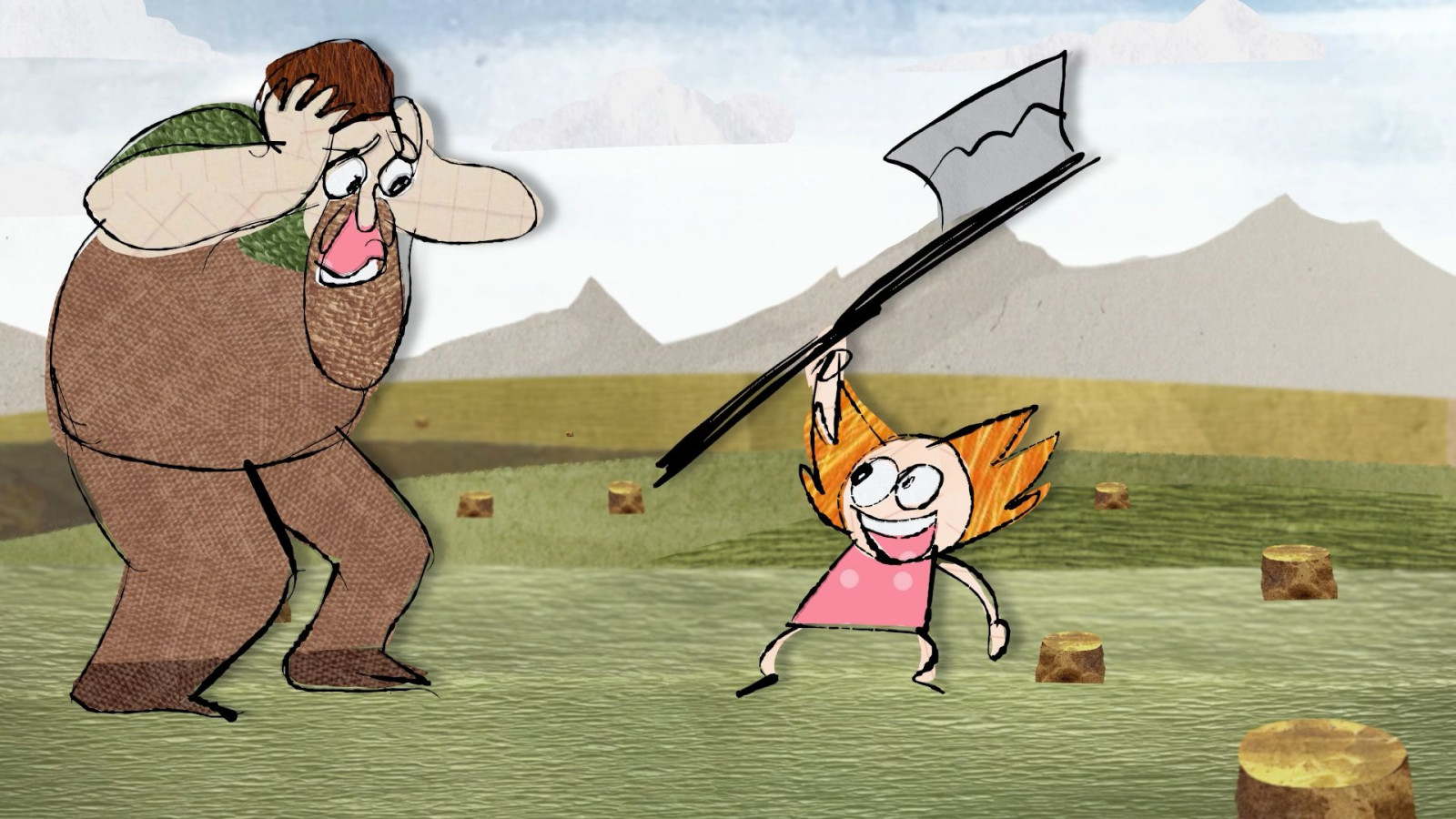 The girl and the axe