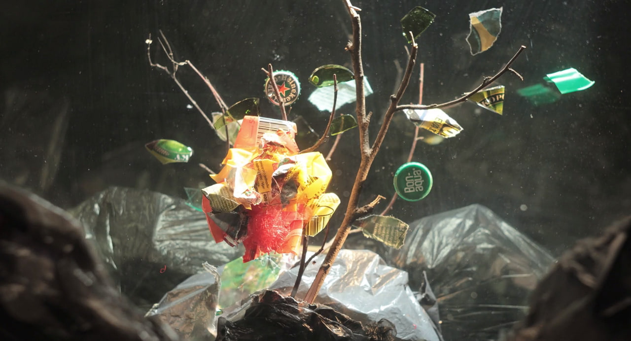 In a Dumpster
