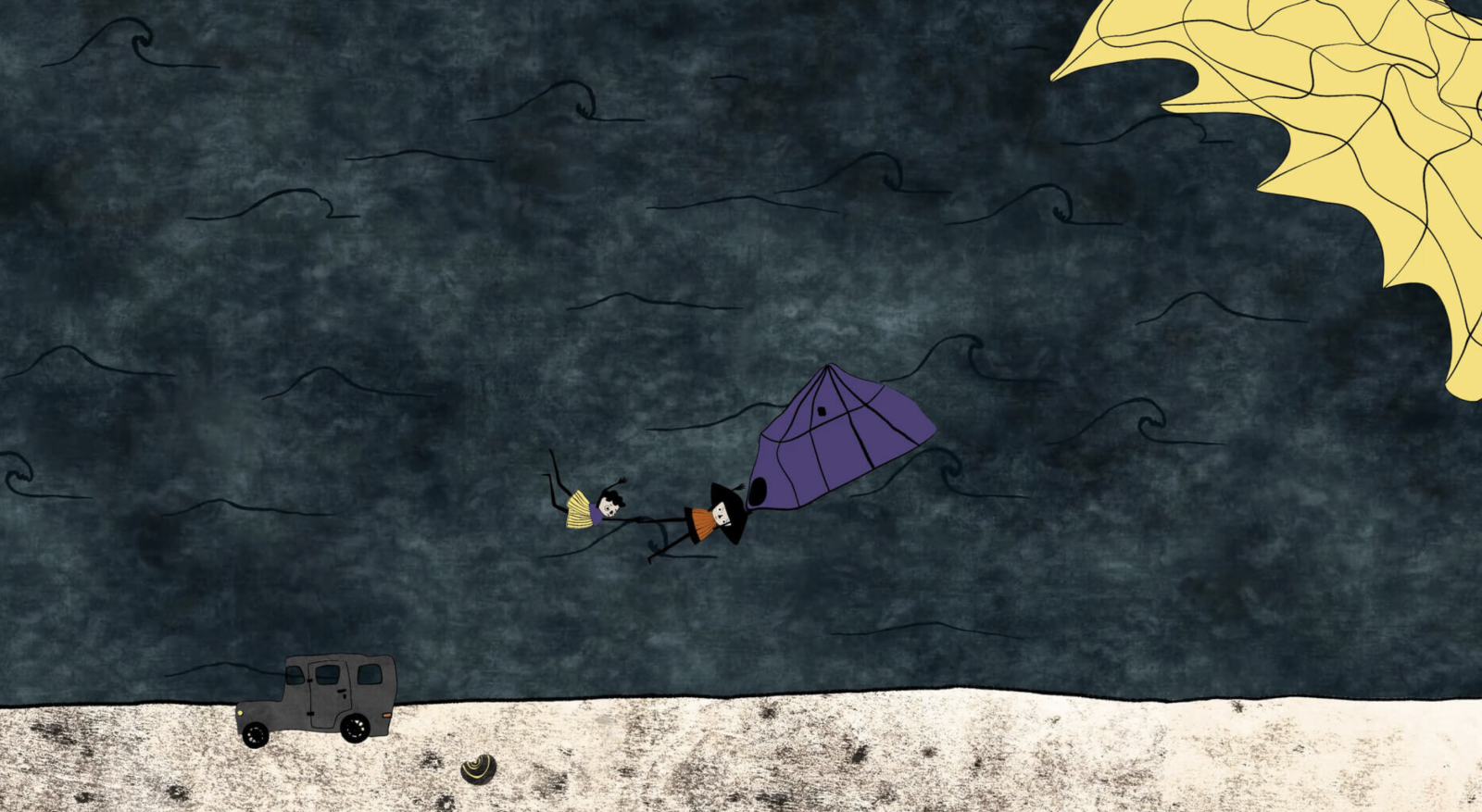 Key, sea, parachute