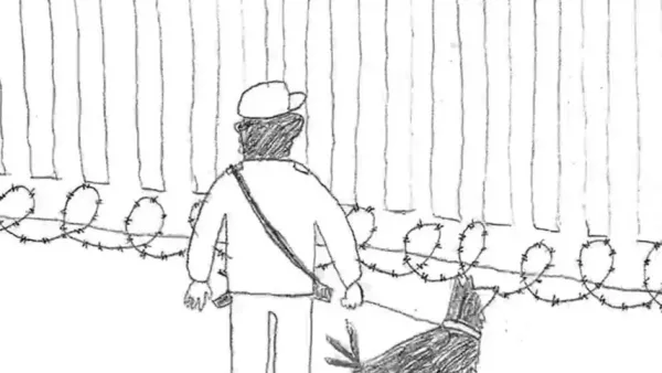 A Border Guard and His Dog by Pablo Nicolás Martínez Ballarín