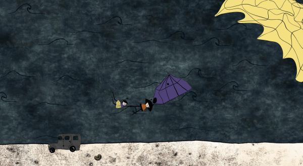 Key, sea, parachute