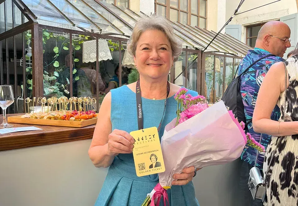 American Producer Bonnie Arnold Honored with Golden Ticket at Annecy 2024. Photo: Annecy Festival